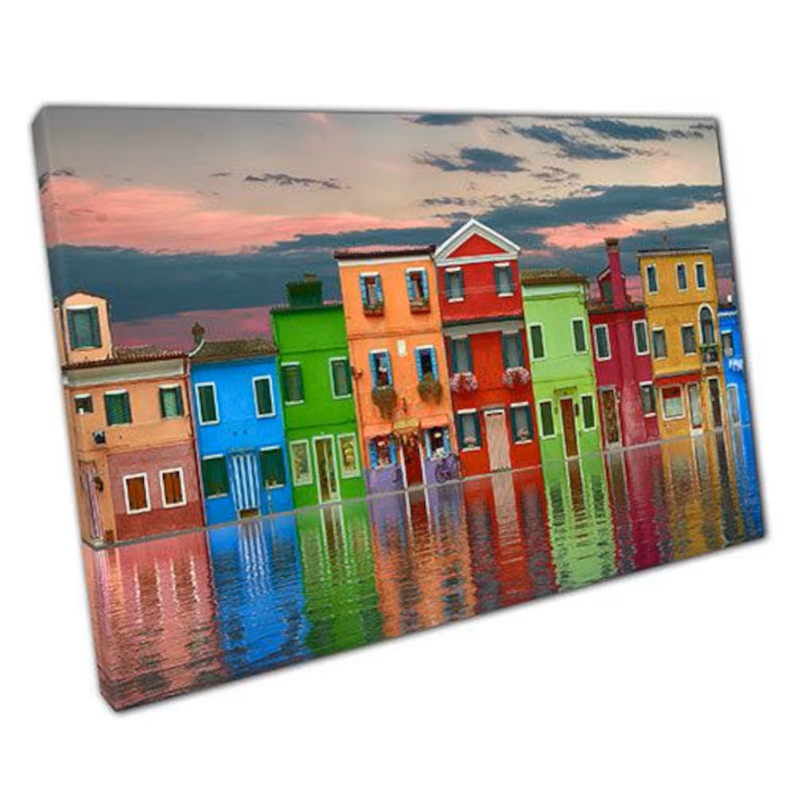 brightly painted town animated brightly painted town