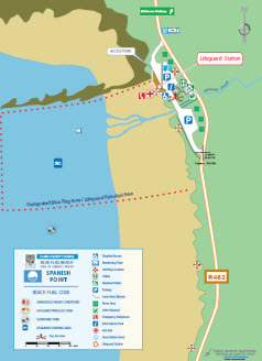 Spanish Point beach amenities map