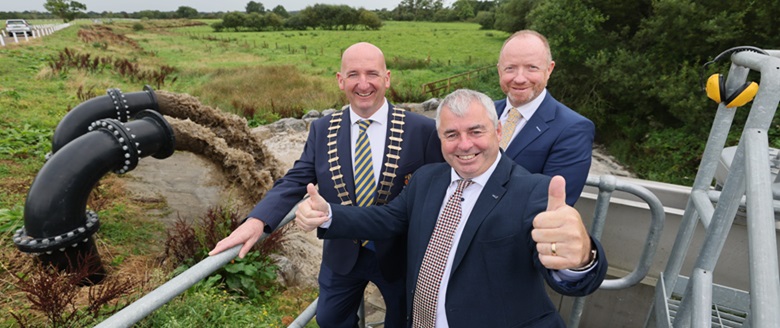 Minister of State with responsibility for The Office of Public Works, Kevin ‘Boxer’ Moran T.D. and Clare County Council welcome completion of €5.2 Million Springfield Flood Relief Scheme